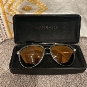 Versace Polarized Aviator Sunglasses